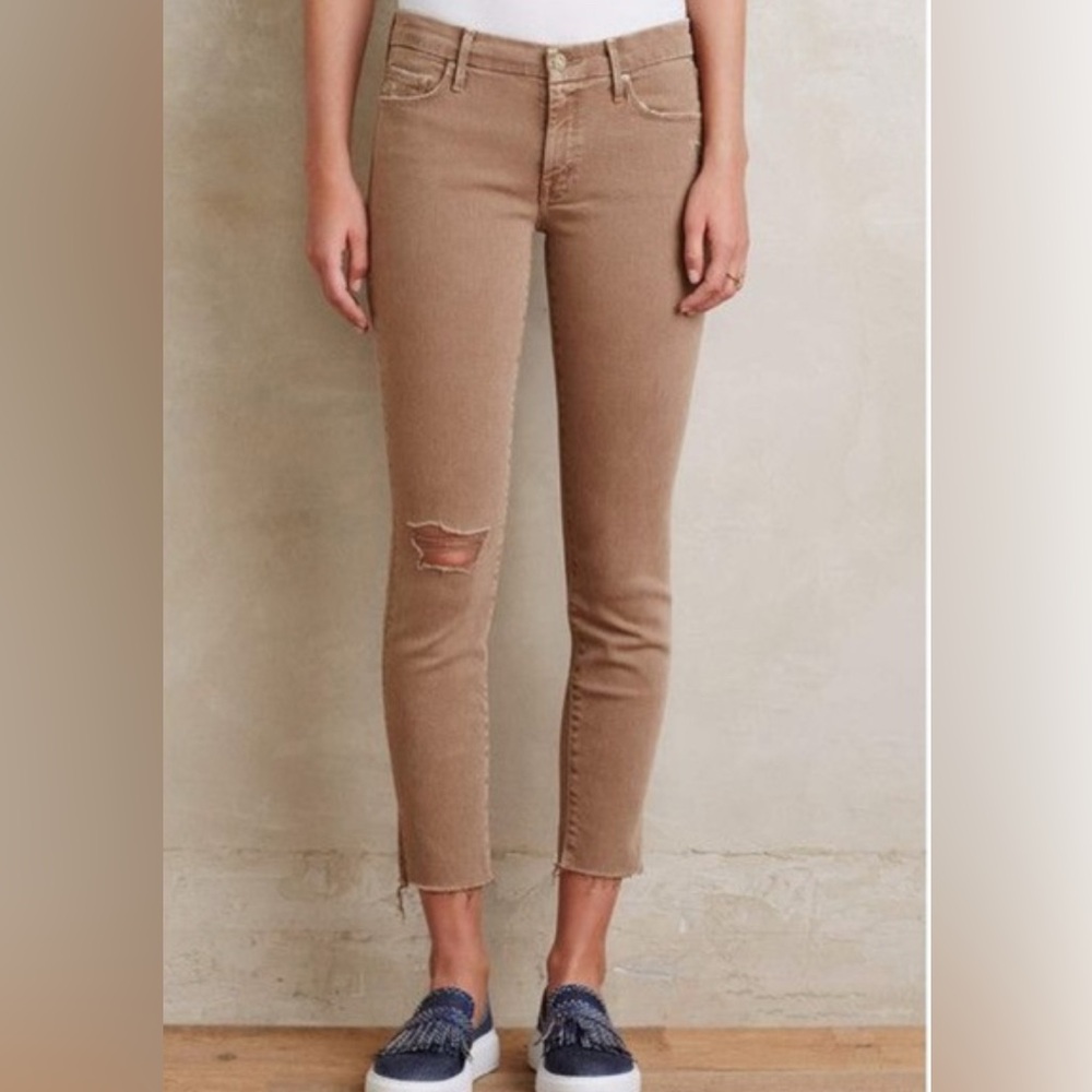 MOTHER The Looker Ankle Skinny Jeans in Sand size 26